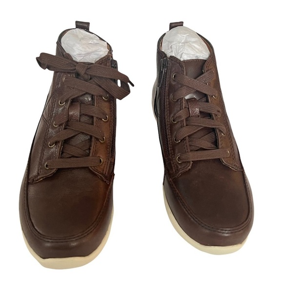 VIONIC Shawna Brown Leather High Top Sneaker Bootie Size 5 NEW $150 - Picture 7 of 8